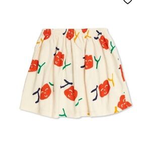 Bobo Choses Cream Skirt with Red and Green Print